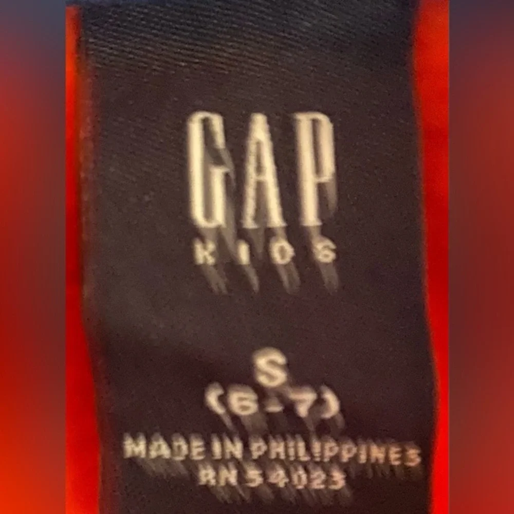 Vintage Gap Kids‎ Unisex Youth S (6-7) Orange Long Sleeve Graphic Hoodie